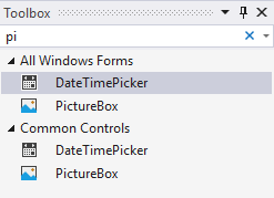 انتخاب کنترل Picture Box از پنجره ToolBax